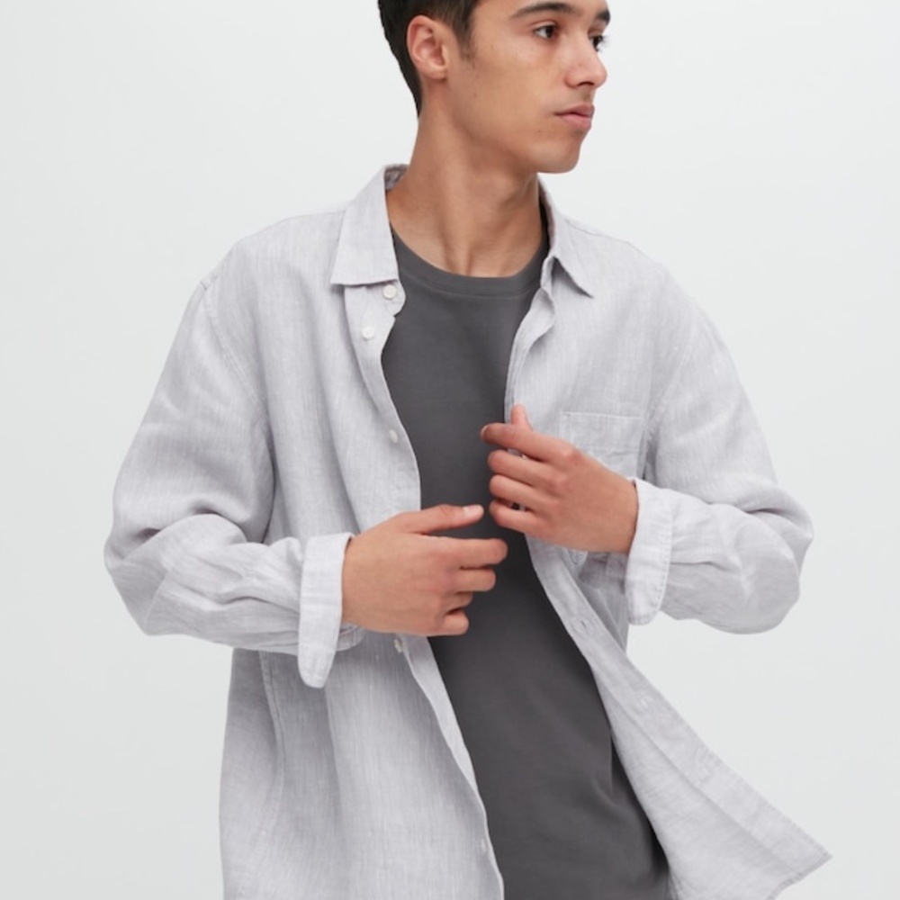 Unisex Premium Linen Long-Sleeve Shirt (XS)